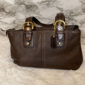 Coach soho brown pebbled leather satchel.